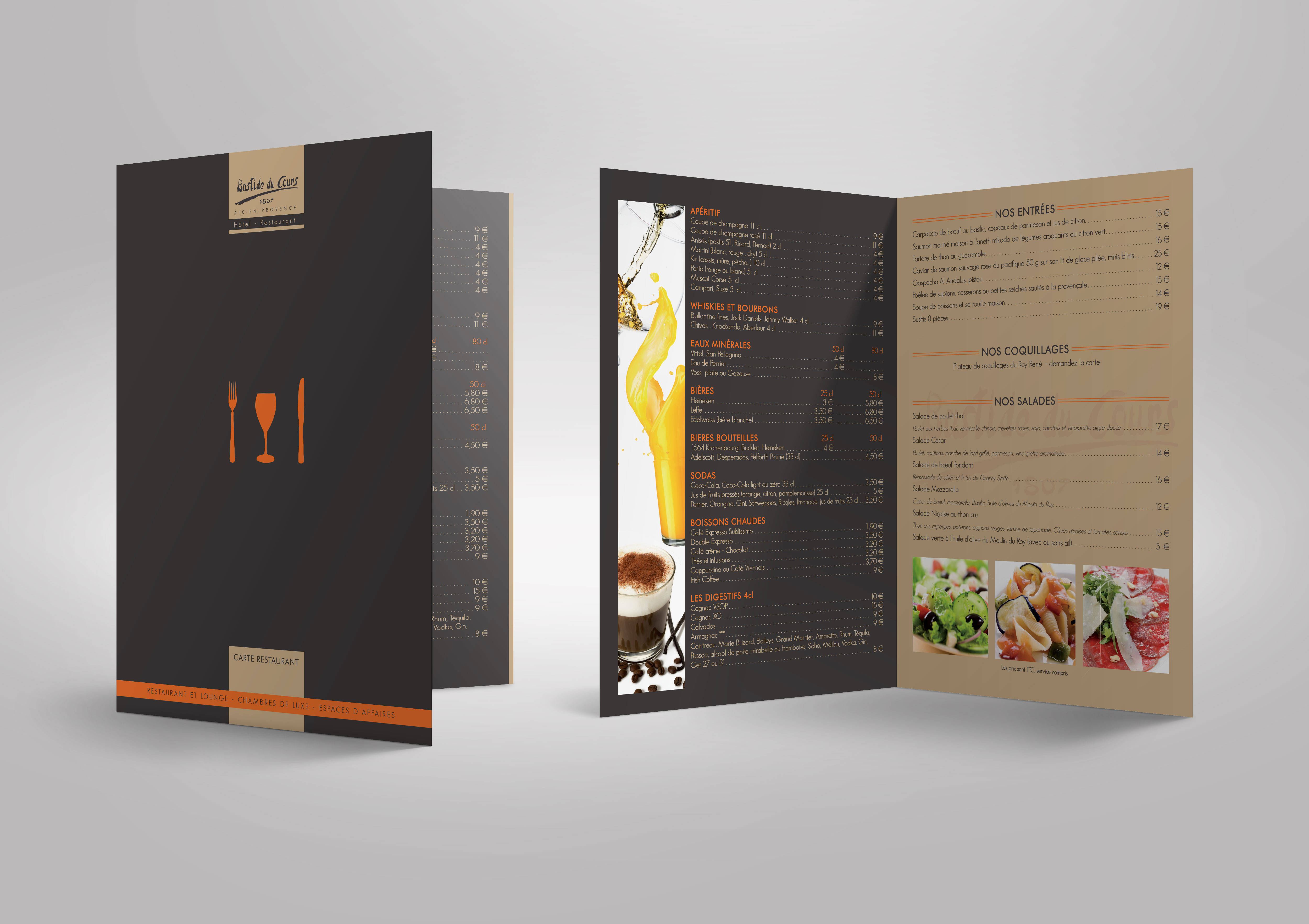 conception de menu pour les restaurants sur aix