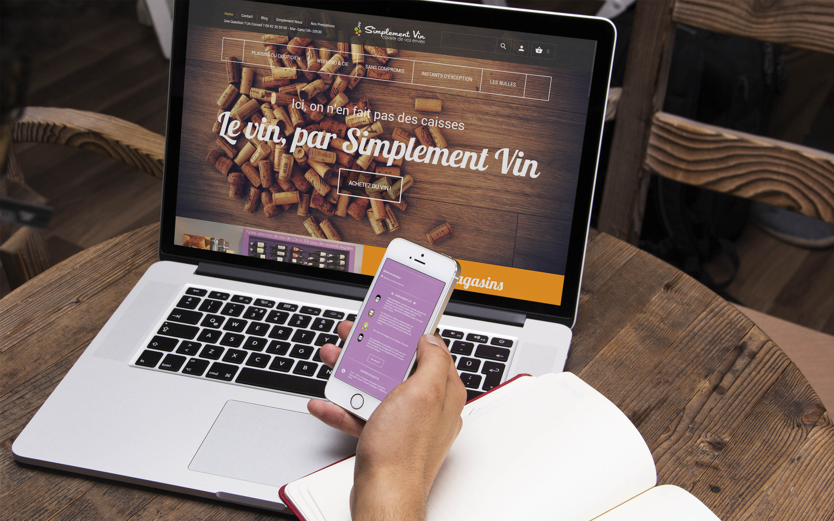 Conception site web vente de vin en ligne Simplement Vin